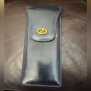 Gucci Vintage Black Eyeglass Case with GG Logo